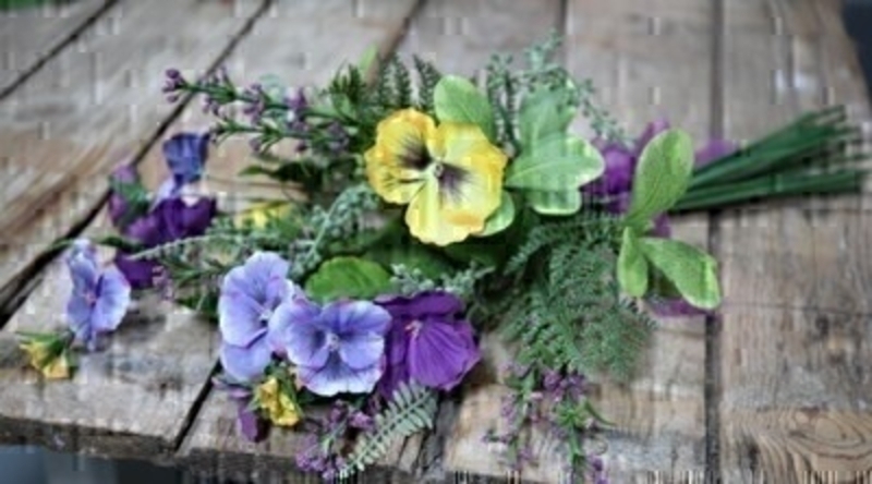Artifical Pansy Bouquet by Bloomsberry